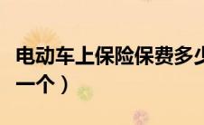 电动车上保险保费多少（电动车上保险多少钱一个）