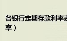各银行定期存款利率表（农商银行定期存款利率）