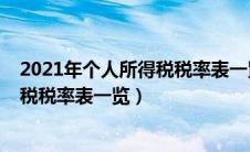 2021年个人所得税税率表一览速算扣除数（2021个人所得税税率表一览）