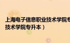 上海电子信息职业技术学院专升本学校（上海电子信息职业技术学院专升本）