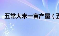 五常大米一亩产量（五常大米亩产多少斤）