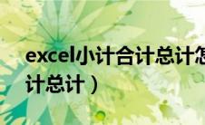 excel小计合计总计怎么设计（excel小计合计总计）