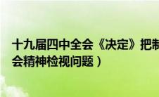 十九届四中全会《决定》把制度划分为（对照十九届四中全会精神检视问题）