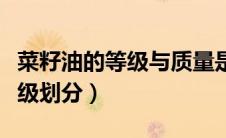 菜籽油的等级与质量是怎么对应的（菜籽油等级划分）