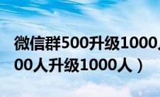 微信群500升级1000人群收多少钱（微信群500人升级1000人）