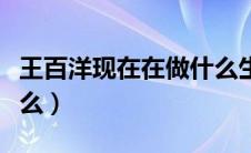 王百洋现在在做什么生意（王百洋现在在做什么）