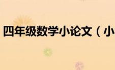四年级数学小论文（小学二年级数学小论文）
