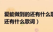 爱能做到的还有什么歌词罗马音（爱能做到的还有什么歌词）