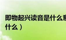 即物起兴读音是什么意思（即物起兴的读音是什么）
