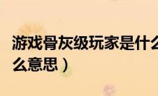 游戏骨灰级玩家是什么意思（骨灰级玩家是什么意思）