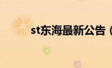 st东海最新公告（ST东海A简介）
