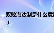 双败淘汰制是什么意思?（什么是双败淘汰制）