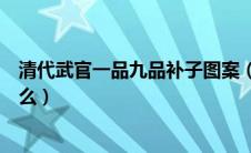 清代武官一品九品补子图案（清代一品武官的补子图案是什么）
