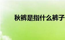 秋裤是指什么裤子（什么叫秋裤体）