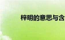 梓明的意思与含义（梓鸣简介）