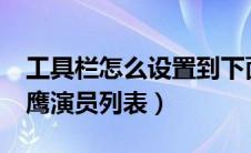 工具栏怎么设置到下面啊?（大钦差之皇城神鹰演员列表）
