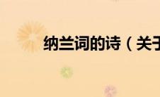 纳兰词的诗（关于纳兰词的赏析）
