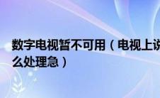 数字电视暂不可用（电视上说“暂无可使用的epg”这要怎么处理急）