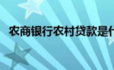 农商银行农村贷款是什么（农商贷是什么）