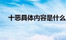 十恶具体内容是什么（十恶太子妃简介）
