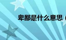 卑鄙是什么意思（卑客月是什么）