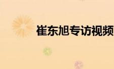 崔东旭专访视频（崔东锡简介）