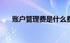 账户管理费是什么费用（账户管理费）