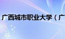 广西城市职业大学（广西城市职业大学学费）