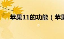 苹果11的功能（苹果11功能大全介绍）