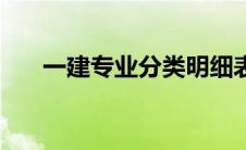 一建专业分类明细表（一建专业分类）