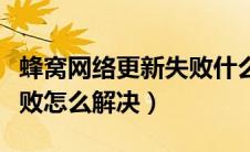 蜂窝网络更新失败什么原因（蜂窝网络更新失败怎么解决）