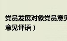 党员发展对象党员意见怎么写（党员发展对象意见评语）