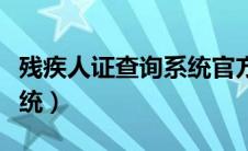 残疾人证查询系统官方网站（残疾人证查询系统）