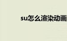 su怎么渲染动画（su怎么渲染）