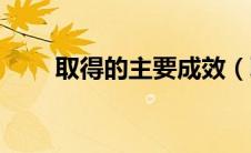 取得的主要成效（取得的主要成果）