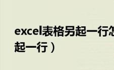 excel表格另起一行怎么起（excel表格中另起一行）