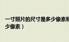 一寸照片的尺寸是多少像素和分辨率（一寸照片的尺寸是多少像素）