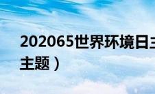202065世界环境日主题（2020世界环境日主题）