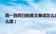周一到周日的英文单词怎么读?（周一到周日的英文单词怎么读）