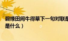 碧绿田间牛得草下一句对联是什么（碧野田间牛得草的下联是什么）
