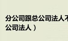 分公司跟总公司法人不一样（分公司法人与总公司法人）