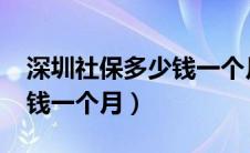 深圳社保多少钱一个月2023（深圳社保多少钱一个月）