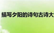 描写夕阳的诗句古诗大全（夕阳西下的诗句）