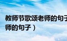 教师节歌颂老师的句子怎么写（教师节歌颂老师的句子）