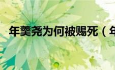 年羹尧为何被赐死（年羹尧为什么被赐死）