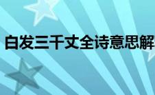 白发三千丈全诗意思解释（白发三千丈全诗）