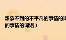想象不到的不平凡的事情的词语有哪些（想象不到的不平凡的事情的词语）