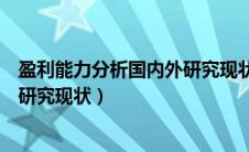 盈利能力分析国内外研究现状近几年（盈利能力分析国内外研究现状）