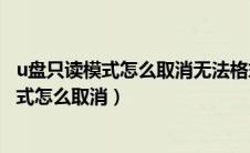 u盘只读模式怎么取消无法格式化用什么软件好（u盘只读模式怎么取消）