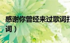 感谢你曾经来过歌词打印（感谢你曾经来过歌词）